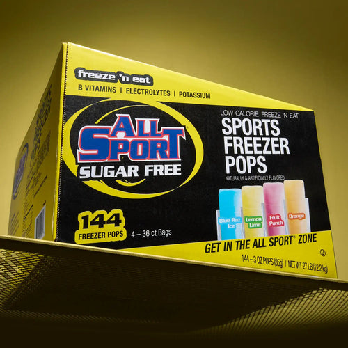 All Sport 10122566 Sugar Free Electrolyte Freezer Pops, 3 oz, 4 Flavors (Case of 144)