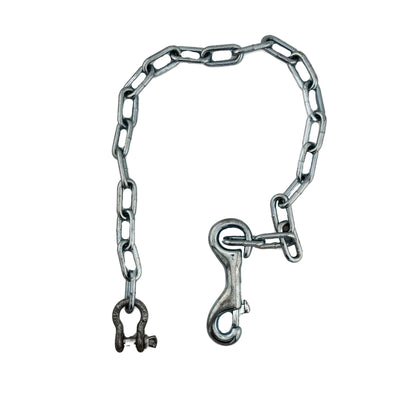 Root Brothers 455 Chain Tether, 12 IN, Snap Hook & Screw-Pin Shackle