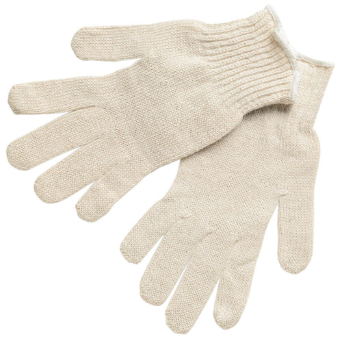 MCR Safety 9638 String Knit Work Gloves / Glove Liner, Cotton/Polyester, Large