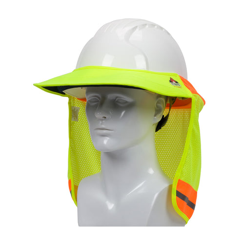 PIP EZ-Cool 396-801FR-YEL FR-Treated Hi-Vis Hard Hat Visor and Neck Shade, Hi-Vis Yellow