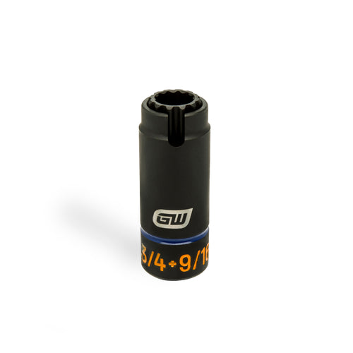 GEARWRENCH GWLS34916J 3-in-1 Lineman 12 Point Slotted Deep Impact Socket, 9/16 IN x 3/4 IN, 1/2 IN Drive