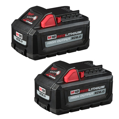 Milwaukee 48-11-1862 M18 REDLITHIUM HIGH OUTPUT XC6.0 Battery Pack (2-Pack)