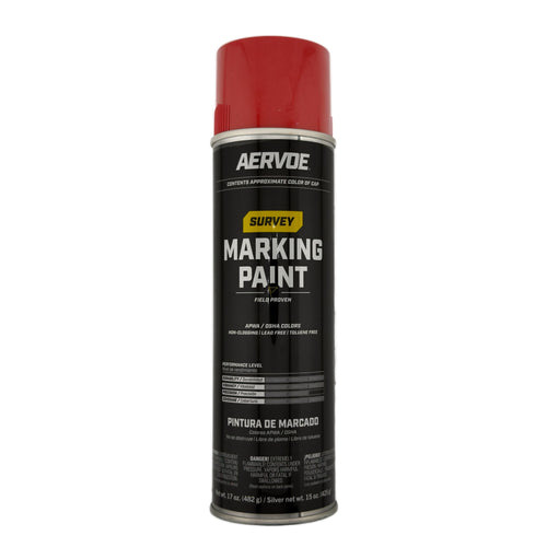 Aervoe 201 Red Survey Marking Paint, APWA Red, 20 oz (17 oz Net), Inverted