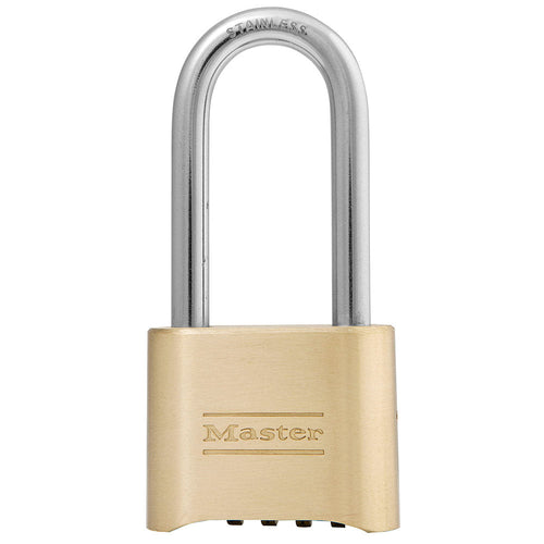 Master Lock 175LHSS 2 IN Resettable Combination Brass Padlock, Stainless Steel Shackle