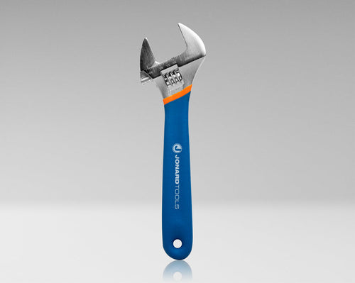 Jonard Tools AW-8 8 IN Adjustable Wrench with Extra Wide Jaws and Cushion Grip