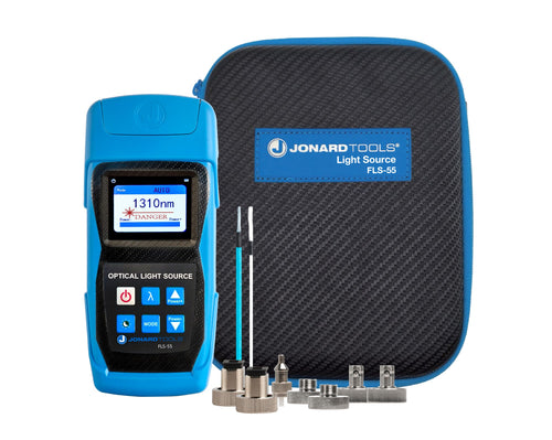 Jonard Tools FLS-55 Singlemode & Multimode Fiber Optic Light Source, FC/LC/SC Adapters