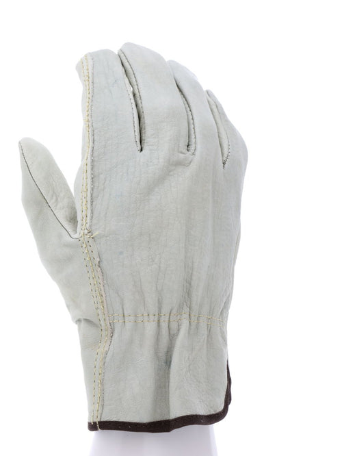 MCR Safety 3202 Grain Leather Drivers Glove, Unlined, Slip-On Cuff, X-Large