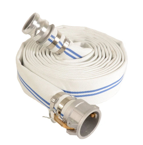 Alliance Hose DM150-50CE 1-1/2 IN x 50 FT Mill Discharge Hose, White, Aluminum Cam & Groove Fittings
