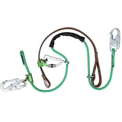 Buckingham 490DRMS EZ Squeeze Wood Pole Fall Restriction, Rope Inner Strap, BuckHorn Lever, Snaphooks, Distribution