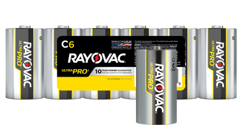 Rayovac Ultra Pro C Alkaline Batteries, 1.5V, 6-Pack (ALC-6J)