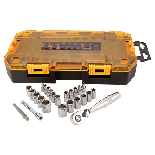 DeWalt DWMT73805 25-Piece 1/4 IN Drive SAE & Metric Socket Set