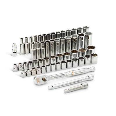 GearWrench 80550 57-Piece 3/8 IN Drive 6-Point Standard & Deep SAE/Metric Mechanics Tool Set