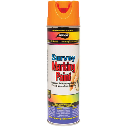 Aervoe 222 Fluorescent Orange Inverted Survey Marking Paint, 20 oz