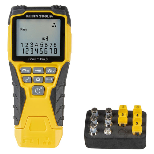 Klein Tools VDV501-851 Scout Pro 3 Ethernet Cable Tester Starter Kit with Remotes & Adapter