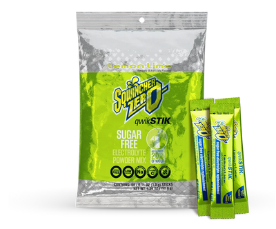 Sqwincher Qwik Stik ZERO Electrolyte Drink Mix, Lemon-Lime, 0.11 oz (50/Pack)