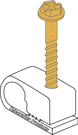 Telecrafter S7WH-SD Single RG-6 Flex Clip, White, 7/8 IN Self-Drilling Screw, Bag of 100