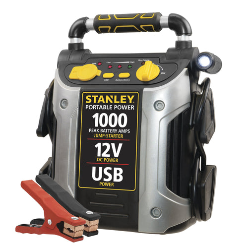 Stanley J509 Portable Jump Starter, 1000 Peak Amps, USB & 12V Outlets