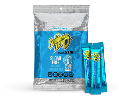Sqwincher Qwik Stik ZERO Sugar-Free Electrolyte Drink Mix, Mixed Berry, 50/Pack (20 oz Yield)