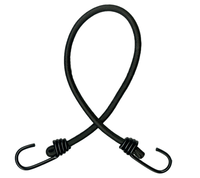 VER Sales D9-60 Fibertex Bungee Cord, 3/8 IN (9mm) x 24 IN, Plastic-Coated Hooks (Pack of 10)