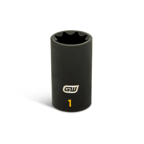 GEARWRENCH GWLS1H Lineman 8-Point Double Square Deep Impact Socket, 1/2 IN Drive, 1 IN