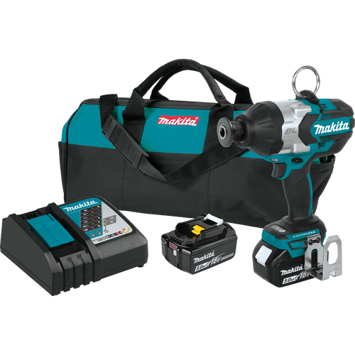 Makita XWT09T 18V LXT Brushless High-Torque 7/16 IN Hex Impact Wrench Kit (5.0Ah)