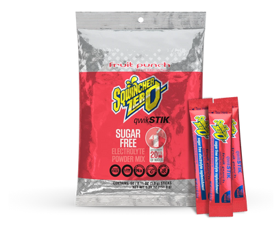 Sqwincher Qwik Stik ZERO Electrolyte Drink Mix, Fruit Punch, 50/Pack