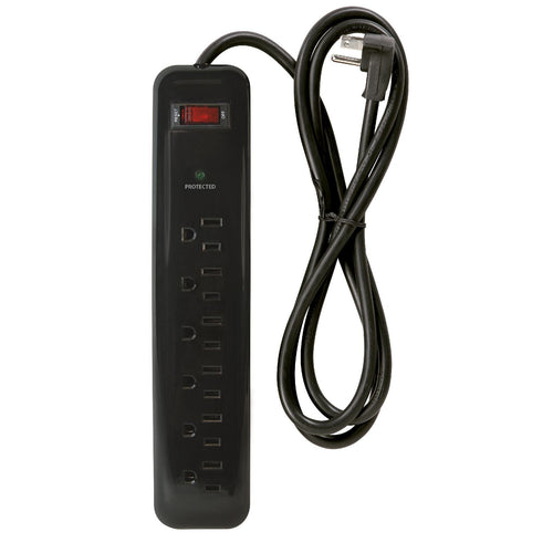 Prime Wire & Cable PB802225 6-Outlet 1000-Joule Surge Protector, 4 FT Cord, Black