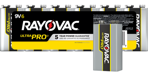 Rayovac Ultra Pro AL-9V Industrial Alkaline 9V Battery, 12-Pack