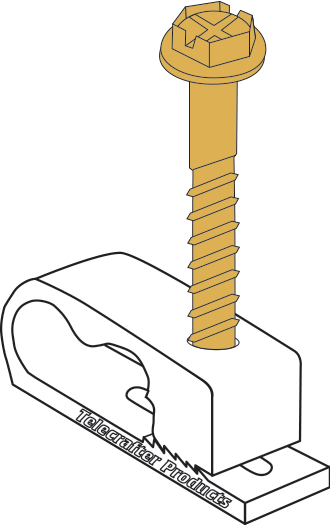 Telecrafter D7WH Dual RG6 Flex Clip, White, Self-Drill Screw (Bag of 100)