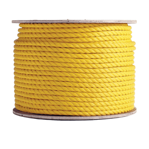 Erin Rope TWPY121200 Twisted Polypropylene Rope, Yellow, 3/8 IN x 1200 FT