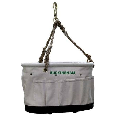 Buckingham 1216241 Canvas Aerial Bucket, 41 Pockets, Manila Rope with Brass Swivel Snap