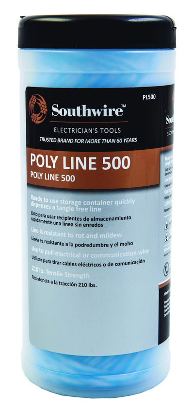 Southwire PL500 QWIKline Poly Pull Line, 500 FT, 210 lb Tensile
