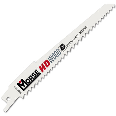 M.K. Morse RB65006T05 6 IN Master Cobalt Bi-Metal Reciprocating Saw Blade, 6 TPI, Wood, 5-Pack