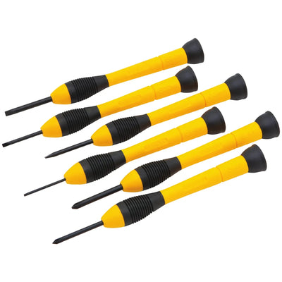Stanley 66-052 Precision Screwdriver Set, 6-Piece, Phillips & Slotted
