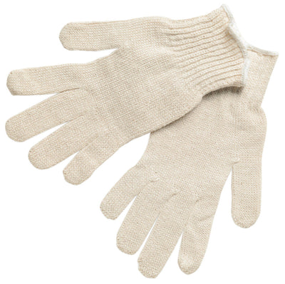 MCR Safety 9638 String Knit Work Gloves / Glove Liner, Cotton/Polyester, Large