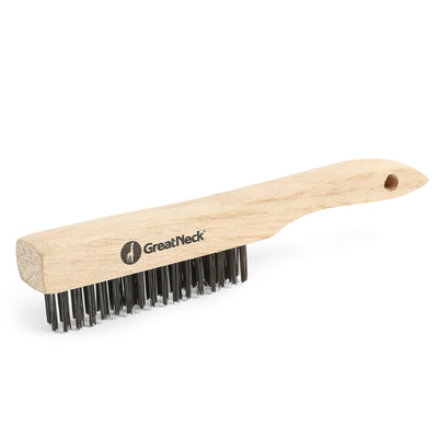 Shoe Handle Scratch Brush, Stainless Steel Wire, 10-1/4 IN