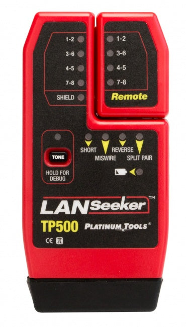 Platinum Tools TP500C LanSeeker Cable Tester with Tone Generator, Detachable Remote