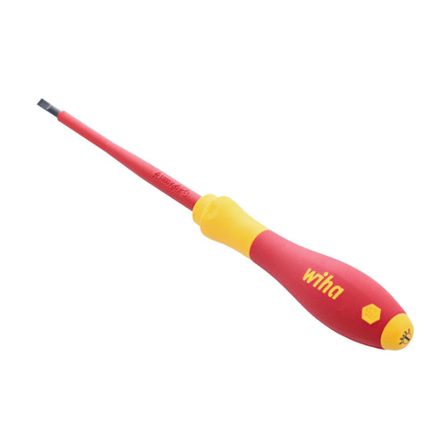 Wiha 32015 Insulated SoftFinish Slotted Screwdriver, 3.5 mm x 100 mm, 1,000 V