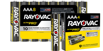 Rayovac UltraPro Industrial AAA Alkaline Battery, 1.5V, 8-Pack (ALAAA-8)