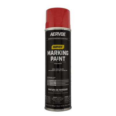 Aervoe 201 Red Survey Marking Paint, APWA Red, 20 oz (17 oz Net), Inverted