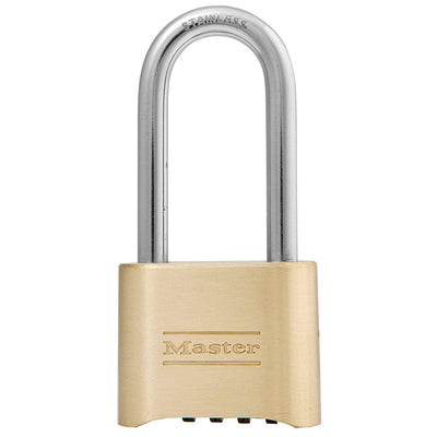 Master Lock 175LHSS 2 IN Resettable Combination Brass Padlock, Stainless Steel Shackle