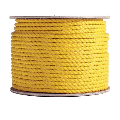 Erin Rope TWPY161200 Twisted Polypropylene Rope, Yellow, 1/2 IN x 1200 FT Reel