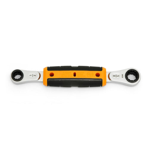 GEARWRENCH GWULRW1258 Lineman 2-in-1 Insulated Ratcheting Box Wrench, 1/2 IN x 5/8 IN, 1000V Rated