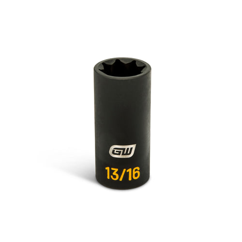 GEARWRENCH GWLS1316H Lineman 8-Point Double Square Deep Impact Socket, 1/2 IN Drive, 13/16 IN