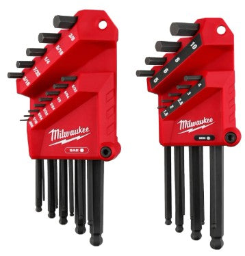 Milwaukee 48-22-2187 Ball End Hex Key Set, 22-Piece, SAE & Metric