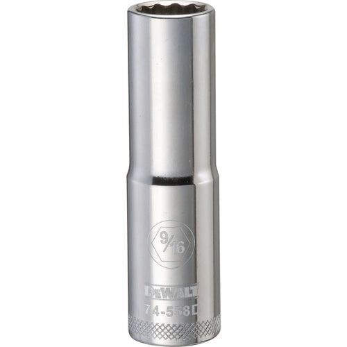DEWALT DWMT74558OSP 9/16 IN 12-Point 1/2 IN Drive Deep Socket, Polished Chrome