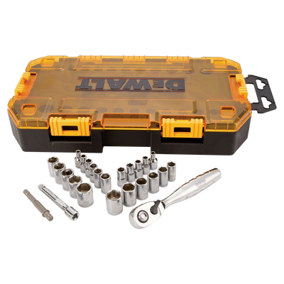 DeWalt DWMT73805 25-Piece 1/4 IN Drive SAE & Metric Socket Set