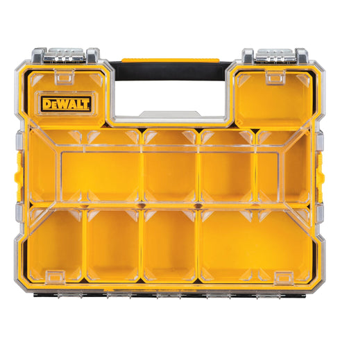 DeWalt DWST14825 Deep Pro 10-Compartment Organizer with Clear Lid and Metal Latches