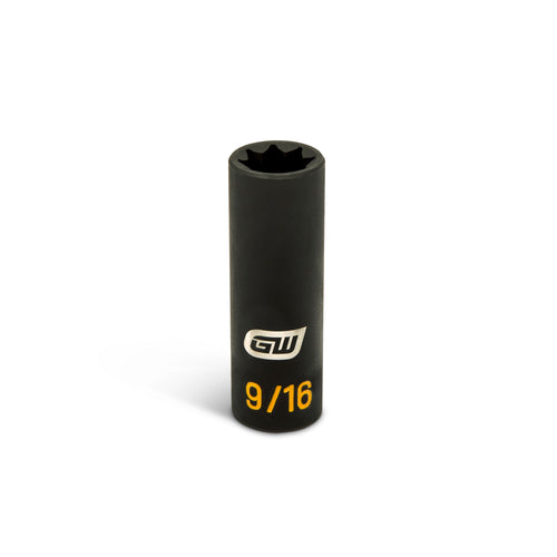 GEARWRENCH GWLS916H Lineman 8-Point Double Square Deep Impact Socket, 1/2 IN Drive, 9/16 IN