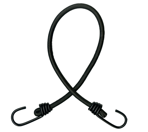VER Sales D9-60 Fibertex Bungee Cord, 3/8 IN (9mm) x 24 IN, Plastic-Coated Hooks (Pack of 10)